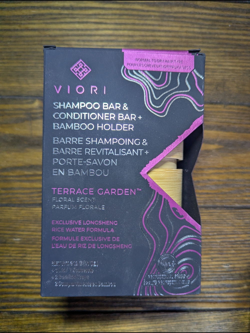 Viori Rice Water Shampoo & Conditioner Bar Set with Bamboo Holders